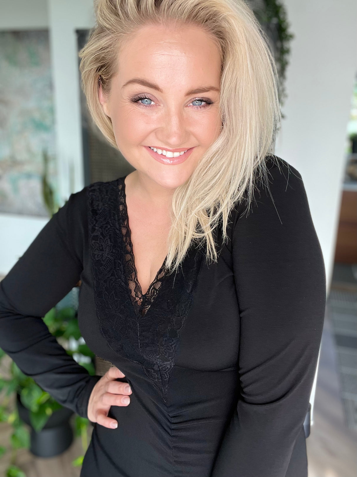 Spjót kjóll sv síðerma