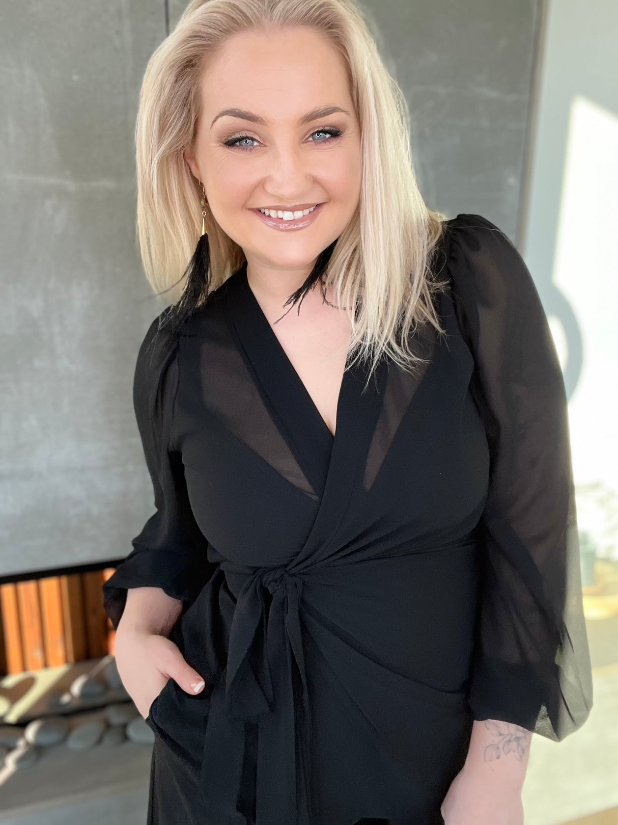 Gresja siffon skyrta Svört