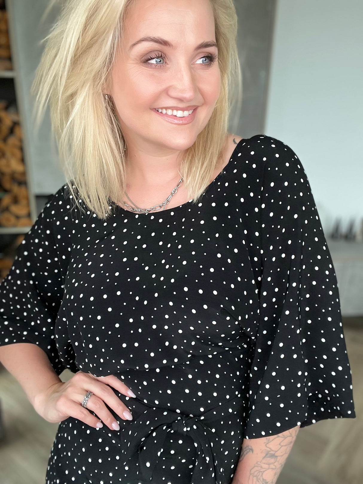 Esja Svört með hvítum doppum