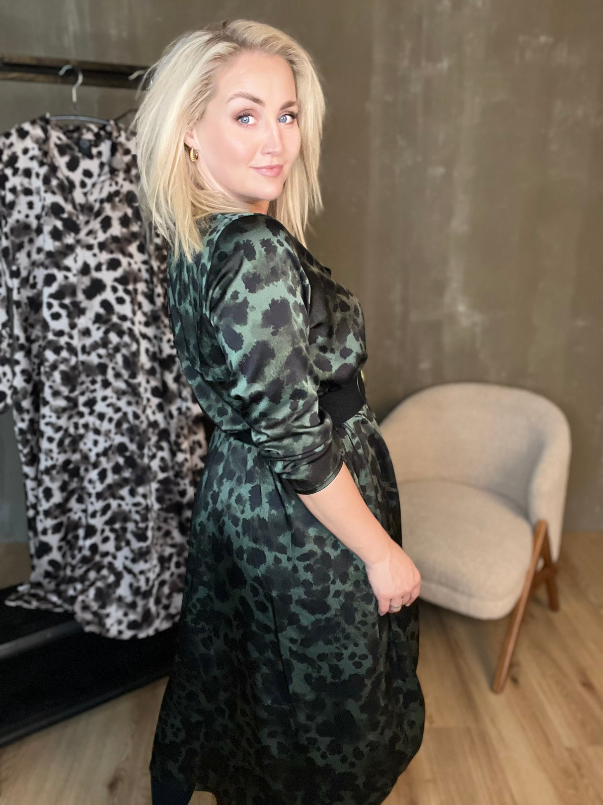 Skyrtukjóll síður - Leopard