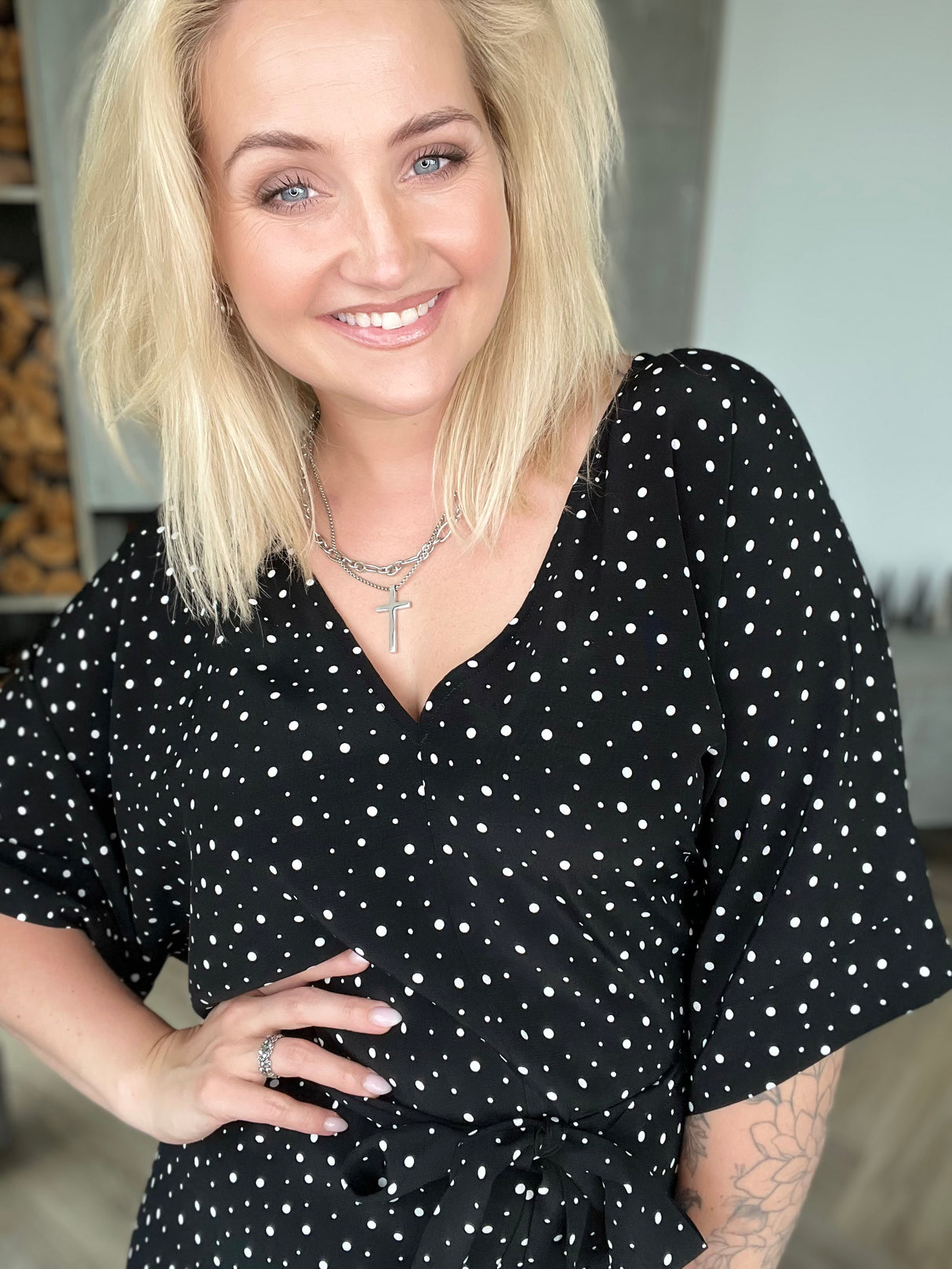 Esja Svört með hvítum doppum