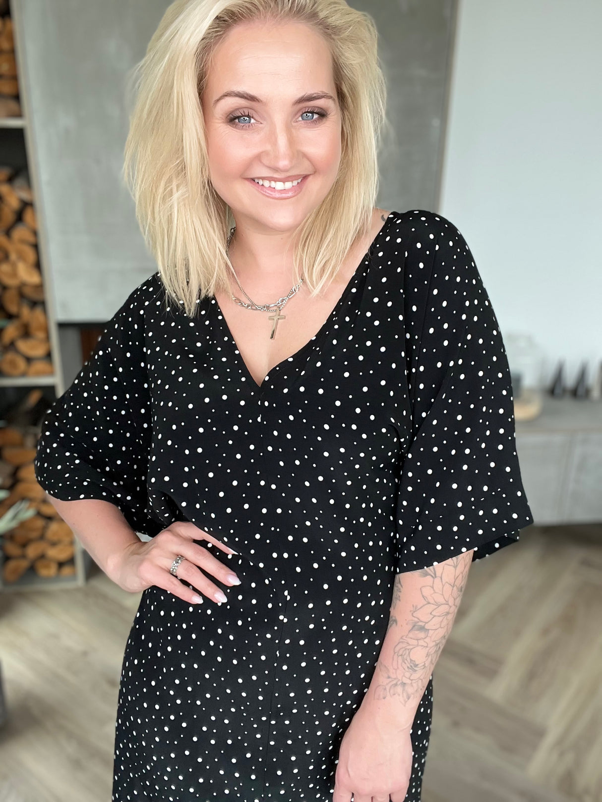 Esja Svört með hvítum doppum