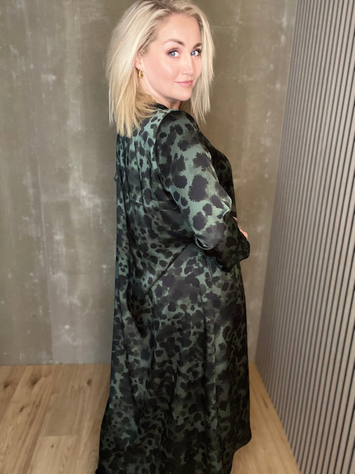 Skyrtukjóll síður - Leopard