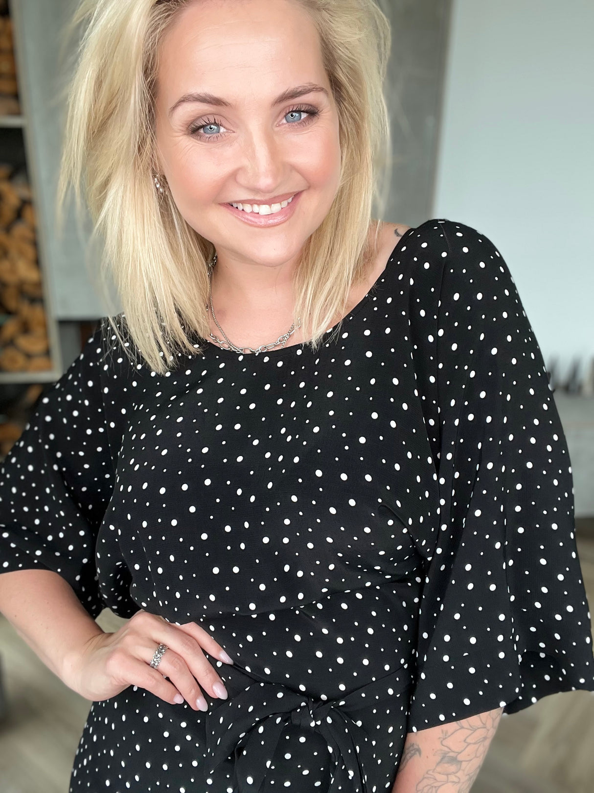 Esja Svört með hvítum doppum