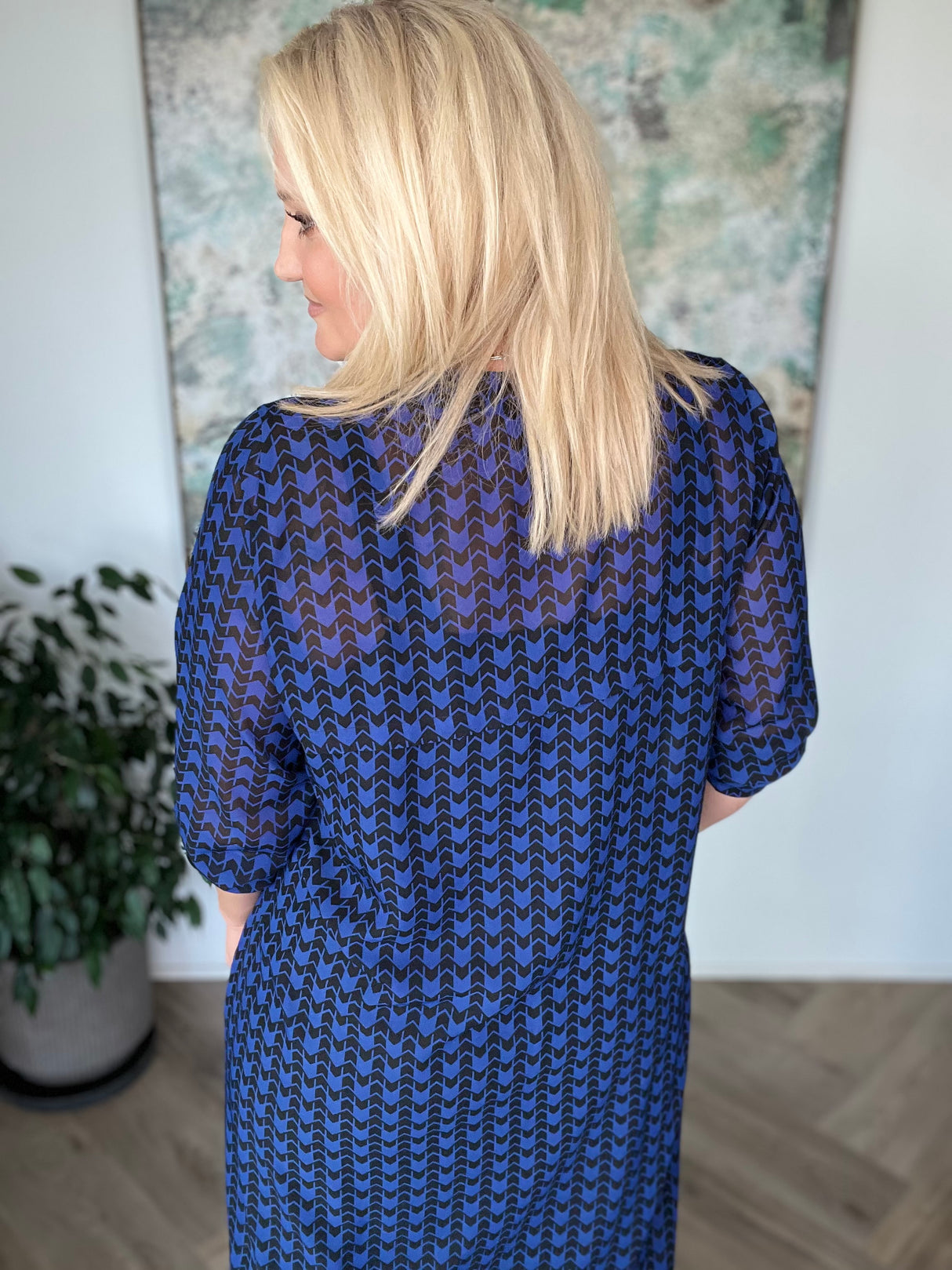 Skyrtukjóll síður siffon