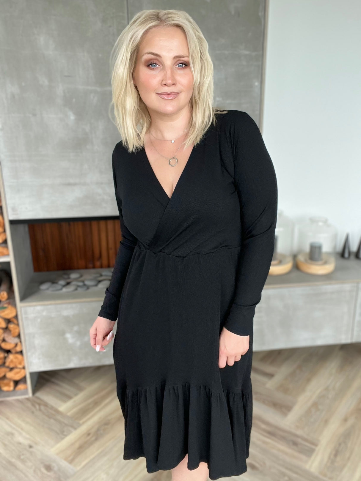 Sjóður kjóll Svartur