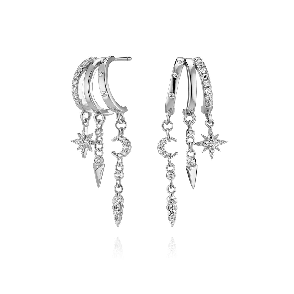 Aaria Mini Nyx Stacked Star and Moon Lokkar