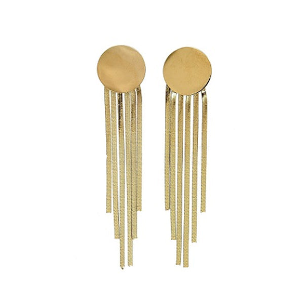 Lokkar með gylltum platta og kögri