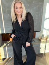 Gresja siffon skyrta Svört