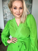 Gresi siffon kjóll grænn