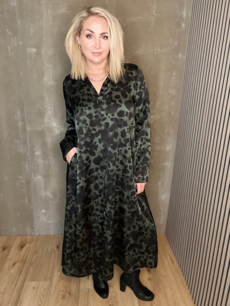 Skyrtukjóll síður - Leopard