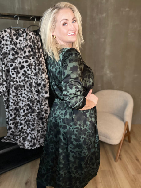 Skyrtukjóll síður - Leopard