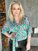 Dögg wrap satin toppur