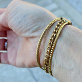 Armband gyllt þreföld keðja