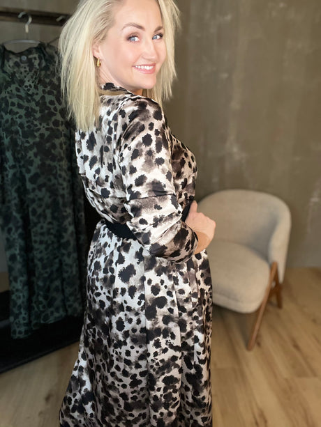 Skyrtukjóll síður - Leopard