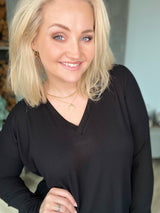 Brim kjóll V-hálsmál bambus