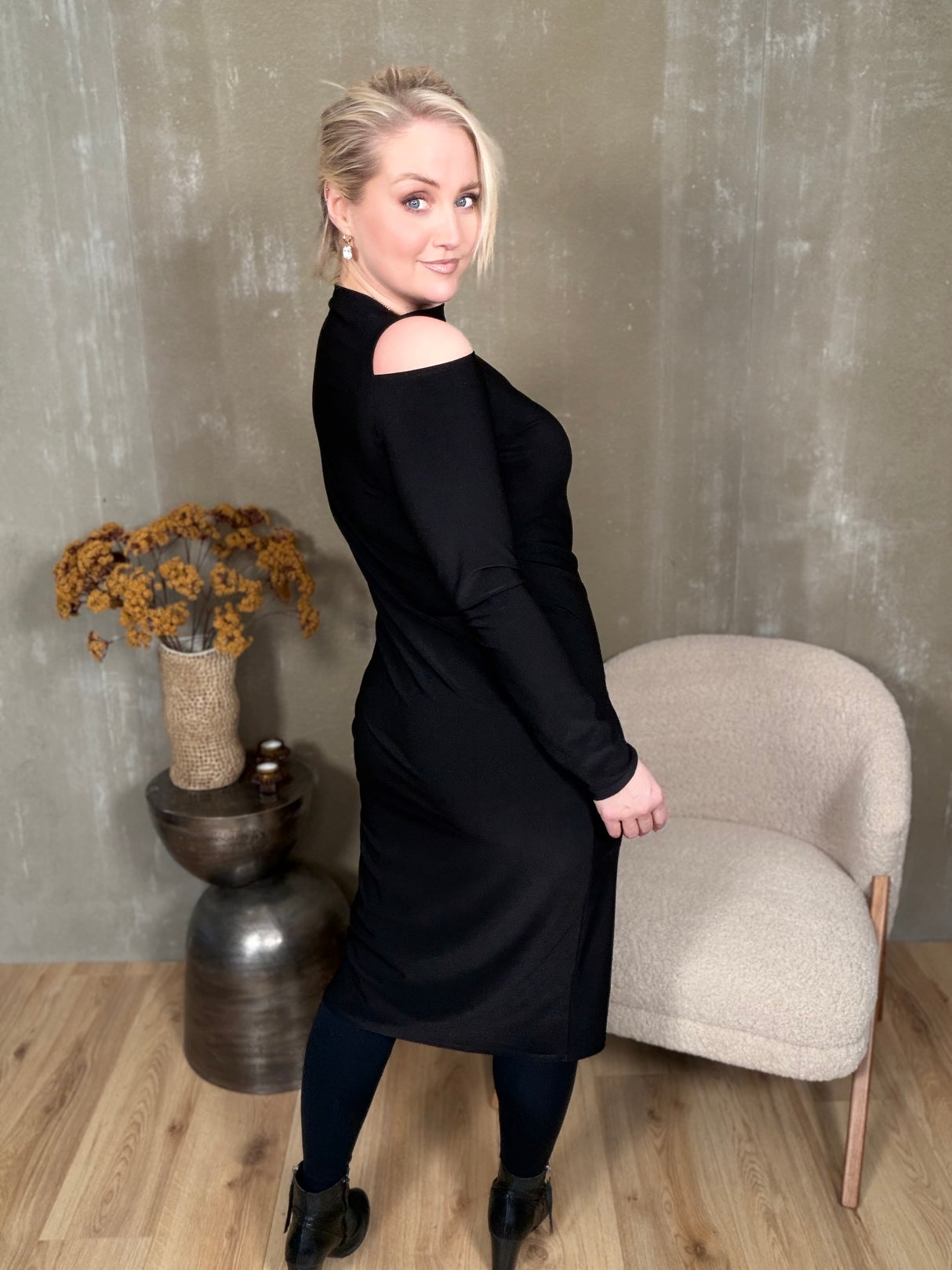 Gloppa kjóll Svartur