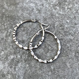 Krista lokkar hringir silfur hamraðir