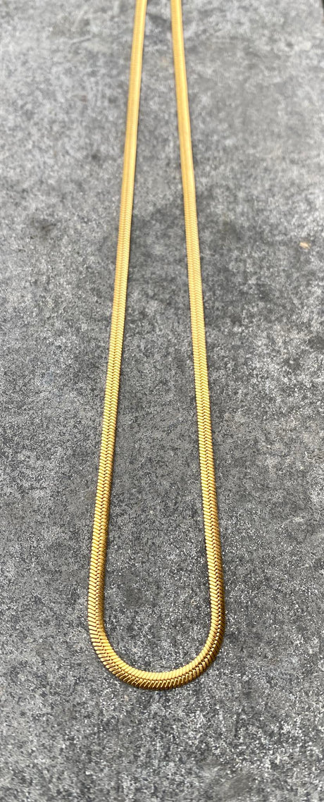 Fiskabeina keðja grönn 45. cm Gull