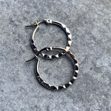 Krista lokkar hringir silfur hamraðir