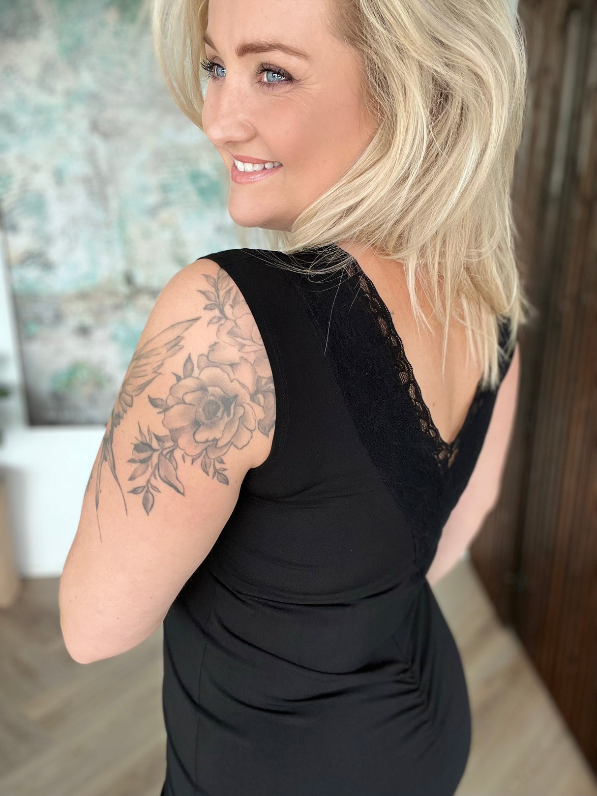 Spjót kjóll sv ermalaus