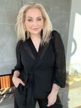 Gresja siffon skyrta Svört