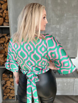 Dögg wrap satin toppur