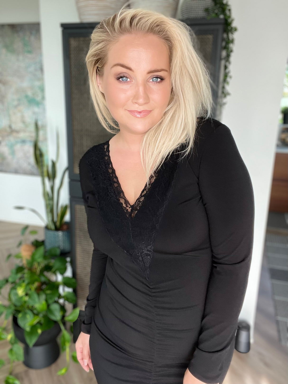 Spjót kjóll sv síðerma