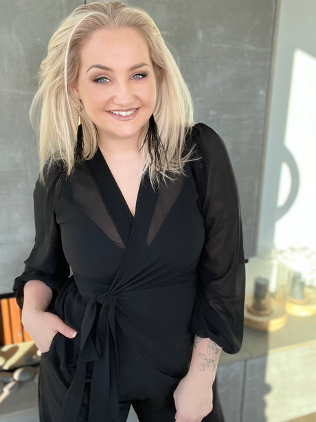 Gresja siffon skyrta Svört