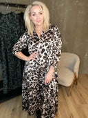 Skyrtukjóll síður - Leopard