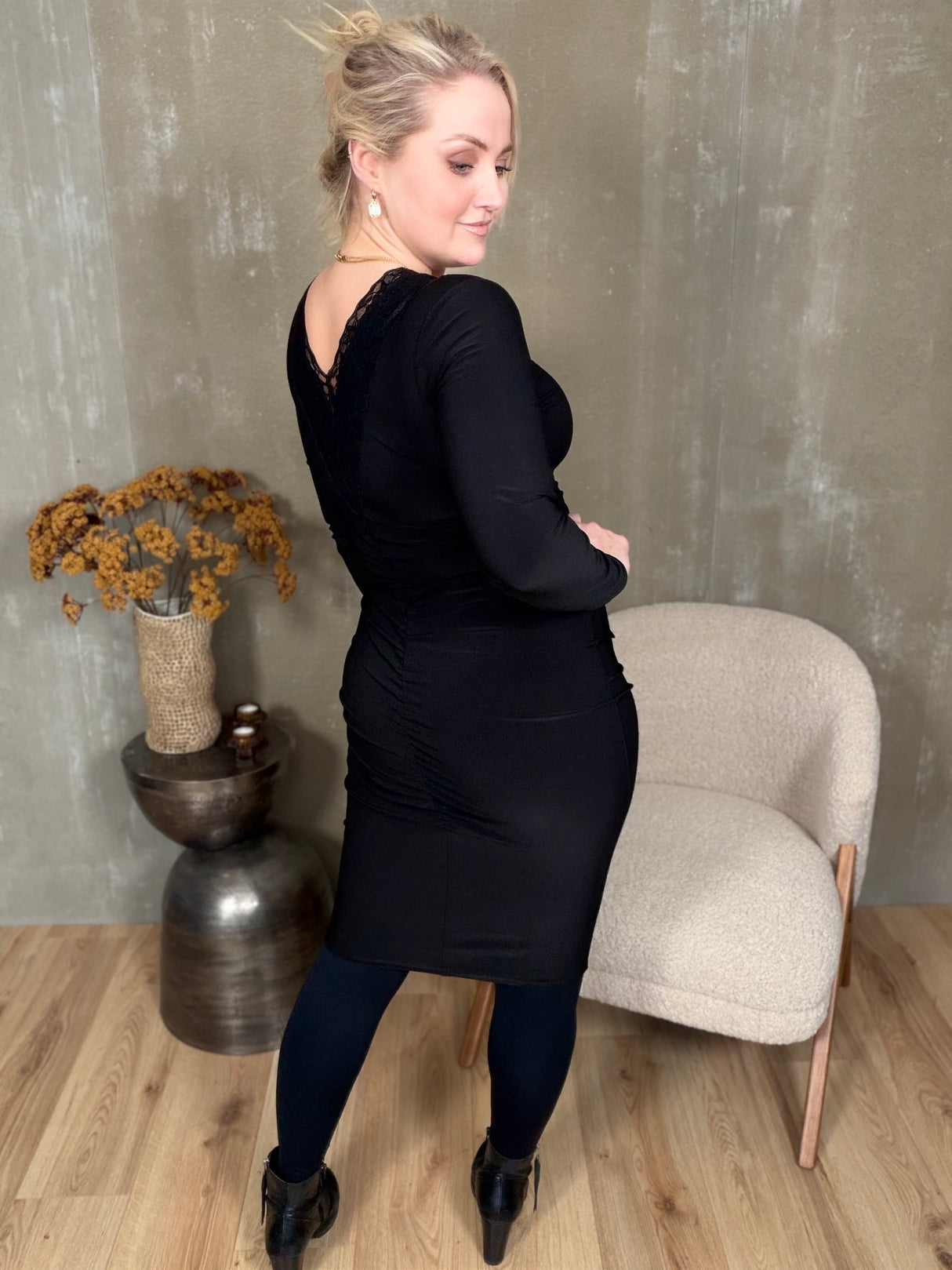 Spjót kjóll sv síðerma