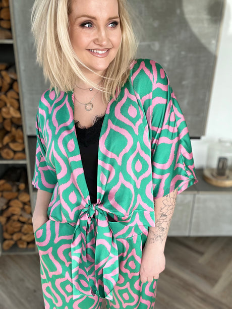 Dögg wrap satin toppur