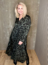 Skyrtukjóll síður - Leopard