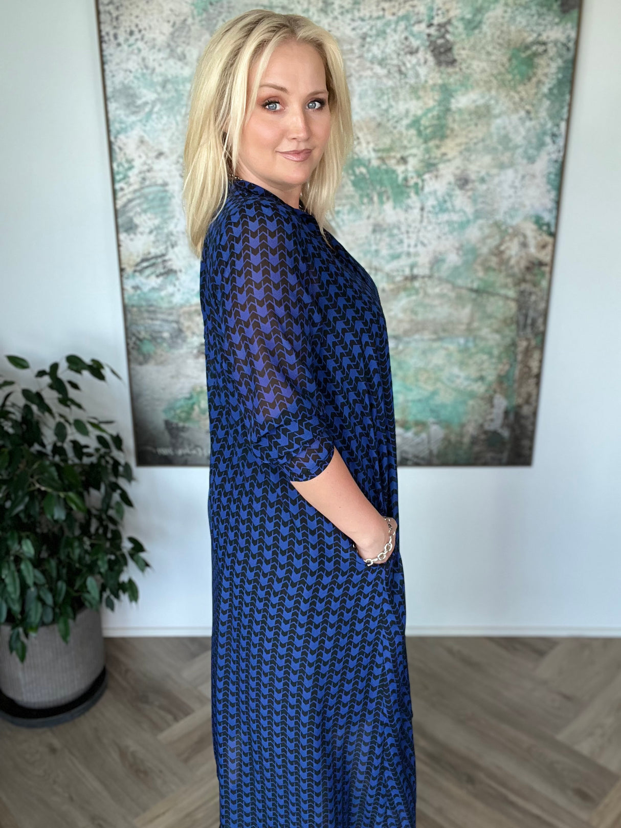 Skyrtukjóll síður siffon