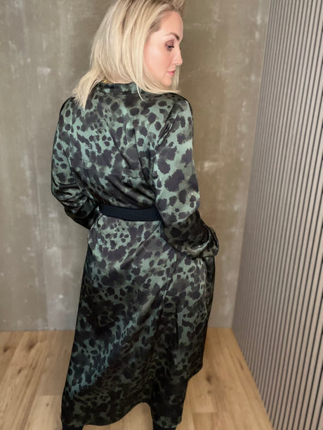 Skyrtukjóll síður - Leopard