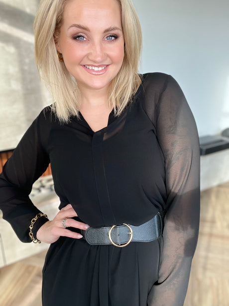 Skyrtukjóll síður siffon