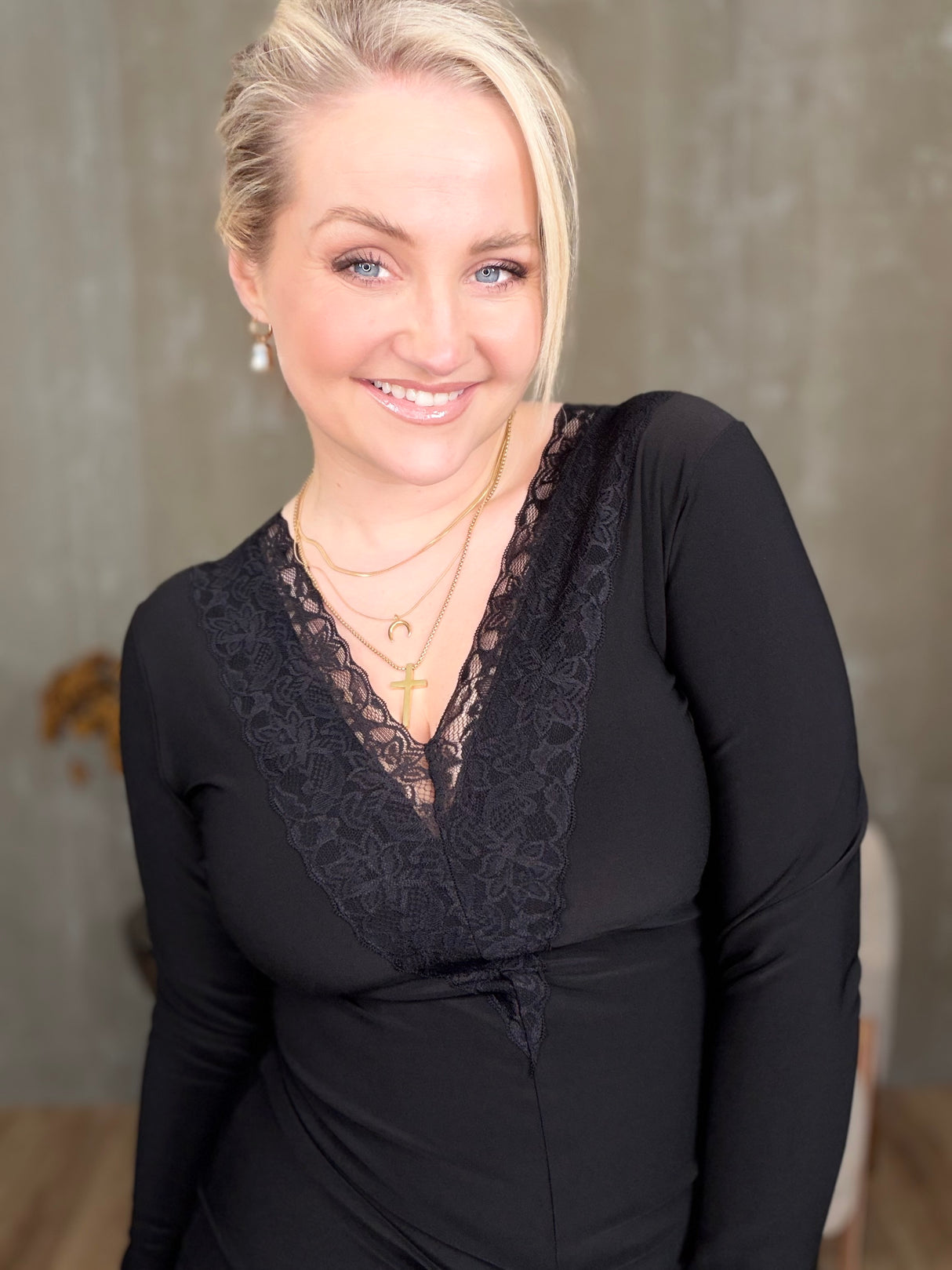 Spjót kjóll sv síðerma