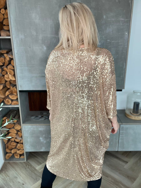 Laki pallíettukjóll Champagne