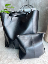 Leðurlíkis taska - Svört