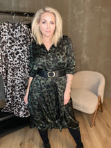 Skyrtukjóll síður - Leopard