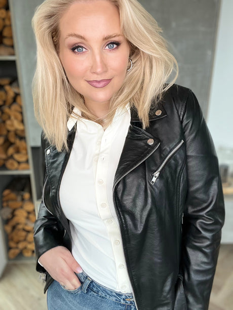 Leðurjakki Biker Svartur