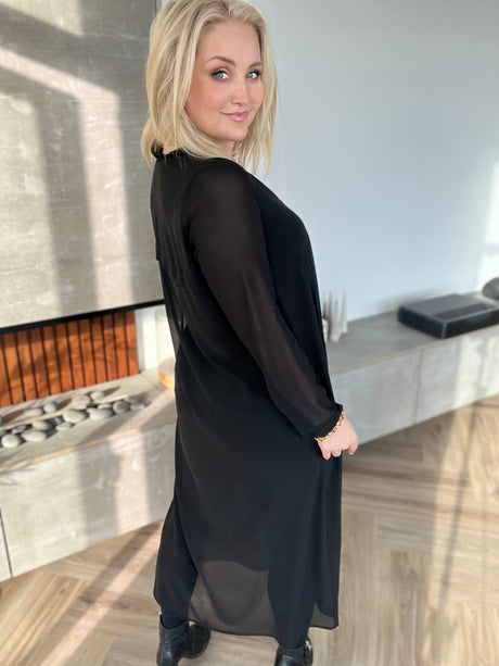 Skyrtukjóll síður siffon