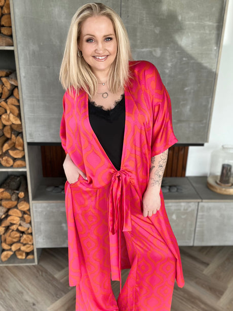 Dögg wrap satin kjóll