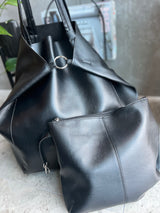 Leðurlíkis taska - Svört