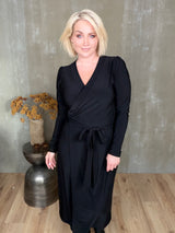 Gras kjóll púff ermar - Svartur