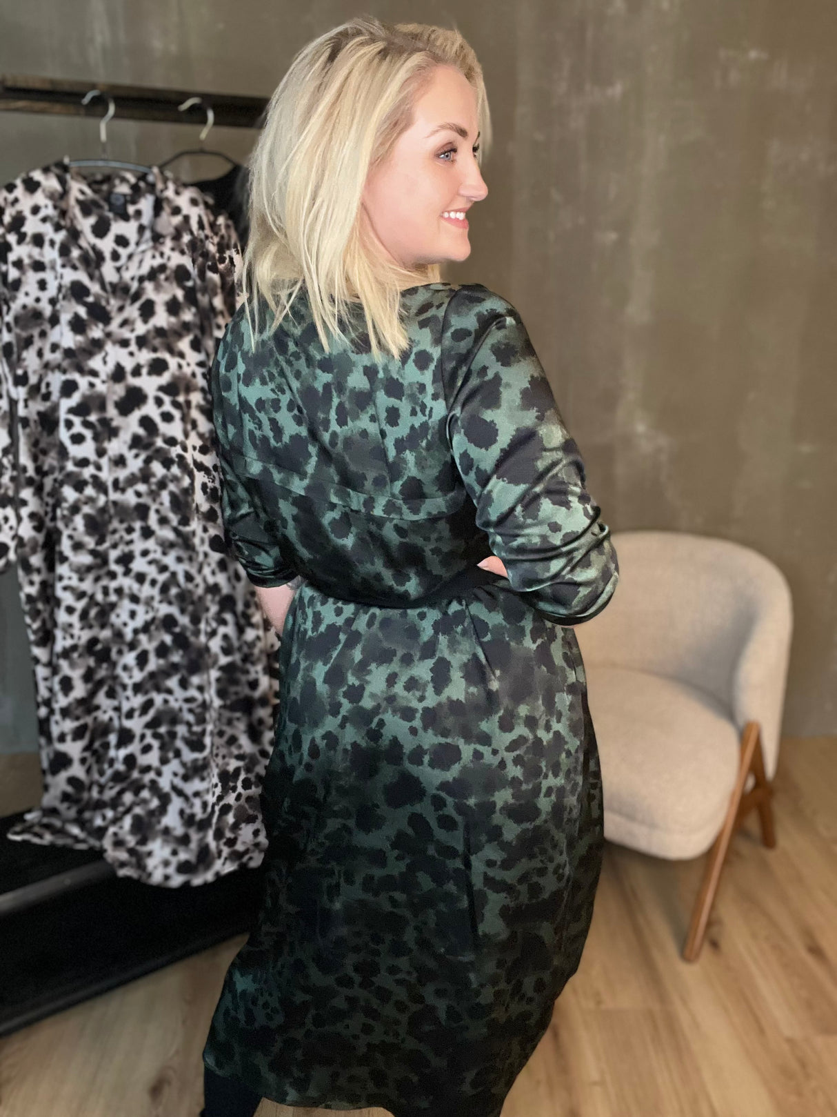 Skyrtukjóll síður - Leopard