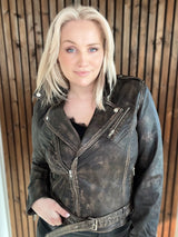 Leðurjakki Biker Brúnn