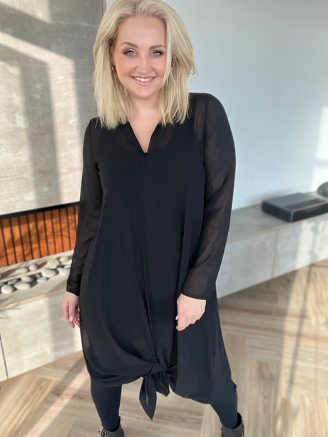 Skyrtukjóll síður siffon