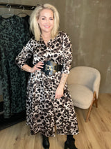 Skyrtukjóll síður - Leopard