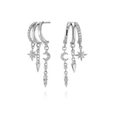 Aaria Mini Nyx Stacked Star and Moon Lokkar